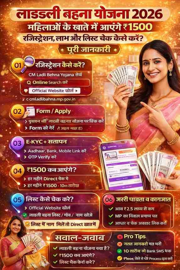 लाडली बहना योजना 2026 मार्गदर्शिका